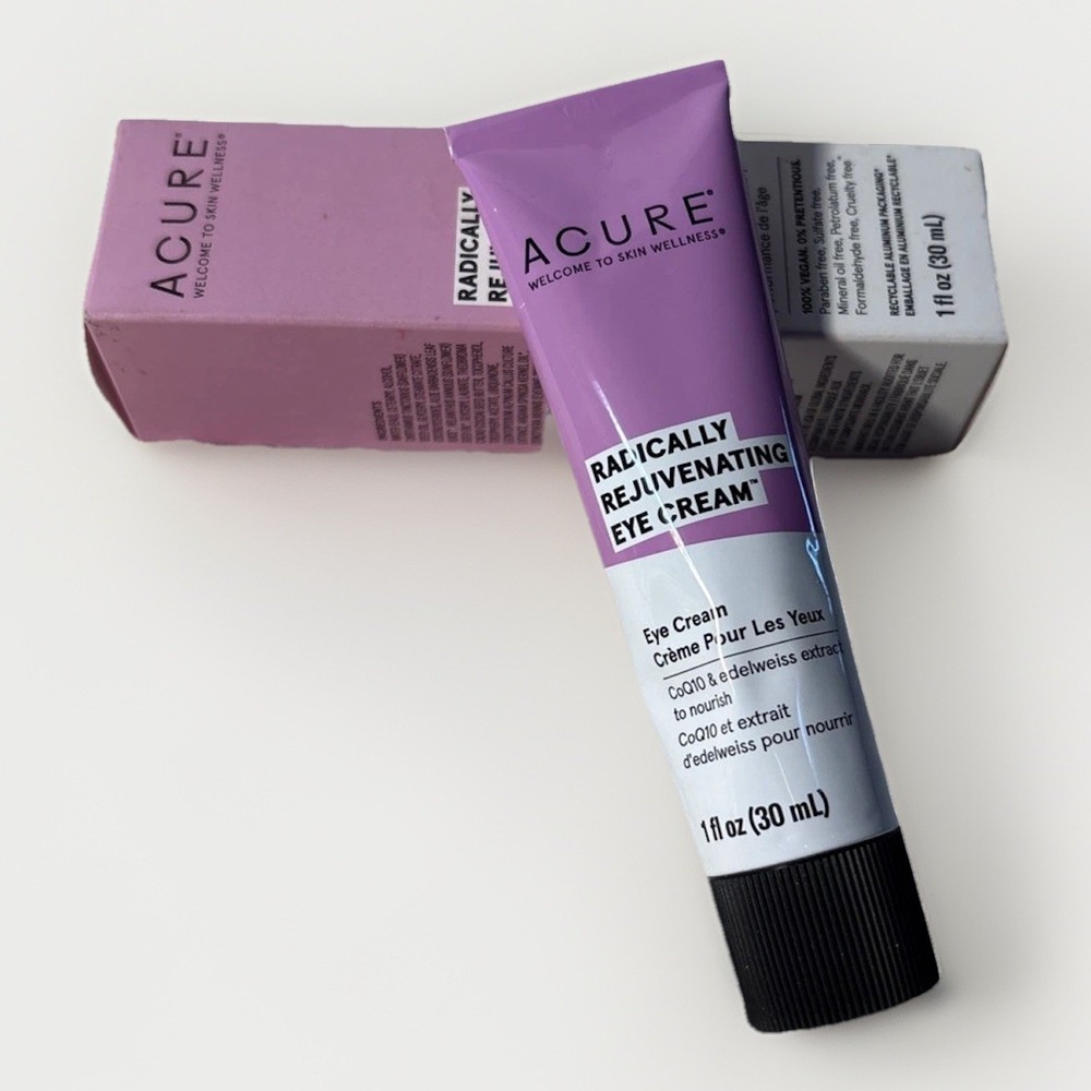Acure Radically Rejuvenating Anti Aging Eye Cream Moisturizing Wellness 1 Oz